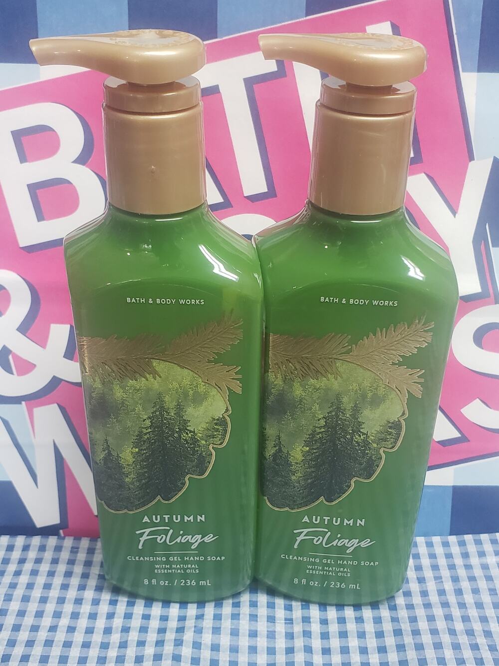 BBW Autumn Foliage Cleansing Gel Hand Soap with Natural Essential Oils 2 Pack